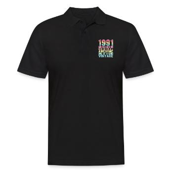 Edition limitée depuis 1991 Anniversaire Millésime 1991 - Polo Homme - noir - Devant - Kai (181cm)