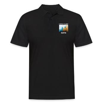 I SPEAK FLUENT DATA - Männer Poloshirt - Schwarz - Vorne - Kai (181cm)
