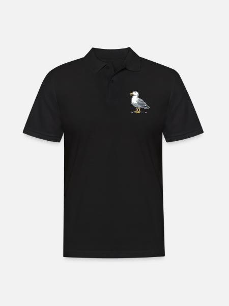 Möwe - Männer Poloshirt - Schwarz