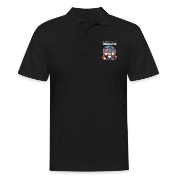 Fuchs Hase und Hirsch wünschen Frohe Weihnachten - Männer Poloshirt - Schwarz - Vorne - Kai (181cm)