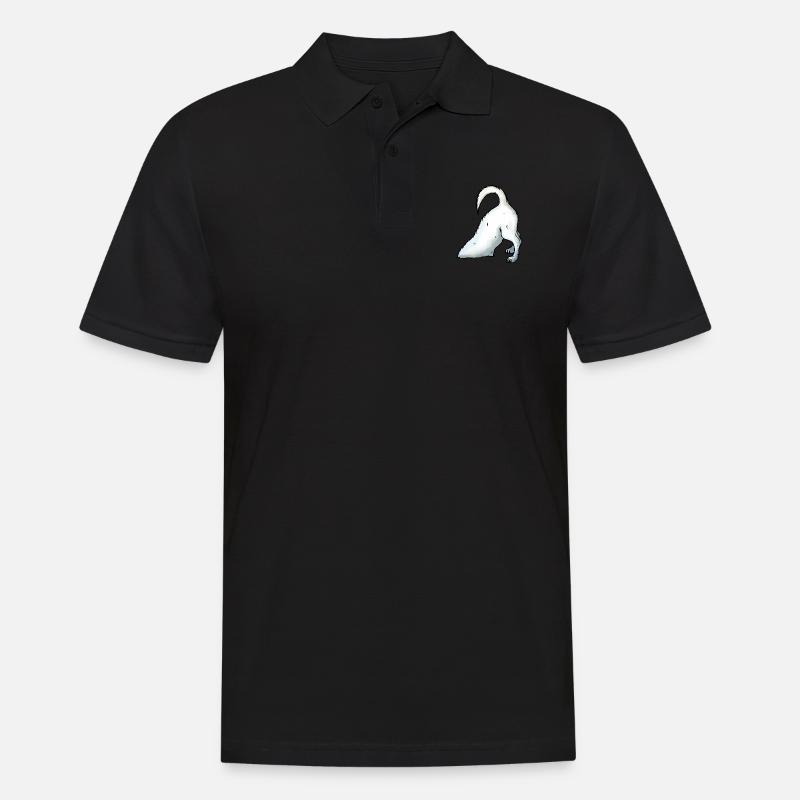 Jack Russel buddelt - Männer Poloshirt - Schwarz