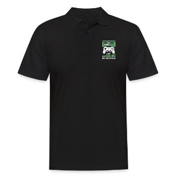 Gamer Dad T-Shirt – Funny Father's Day Gift - Polo Homme - noir - Devant - Kai (181cm)