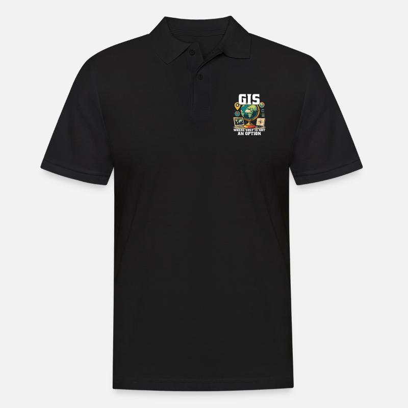 Geografische Informationssysteme - Männer Poloshirt - Schwarz