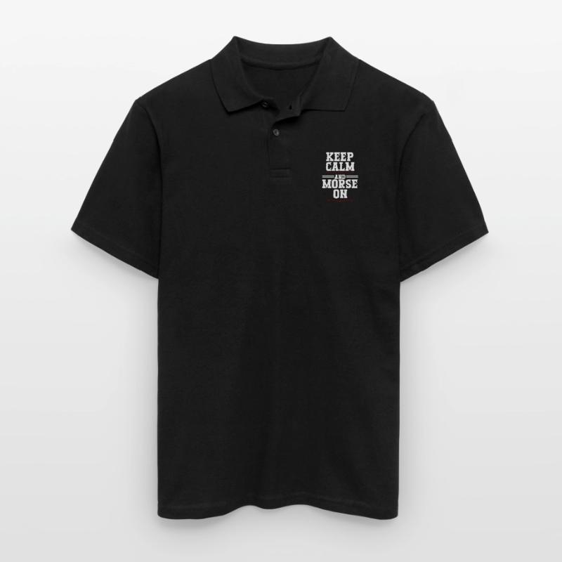 Morsecode Morse Code Keep Calm And Morse On Männer Poloshirt