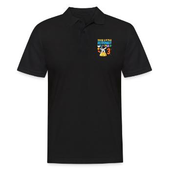 Un petit astronaute a 3 ans - Polo Homme - noir - Devant - Kai (181cm)