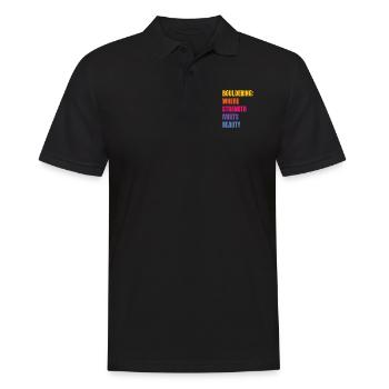 Bouldern Stärke Trifft Auf Schönheit Boulder - Männer Poloshirt - Schwarz - Vorne - Kai (181cm)