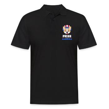 Free America - Chien - Polo Homme - noir - Devant - Kai (181cm)