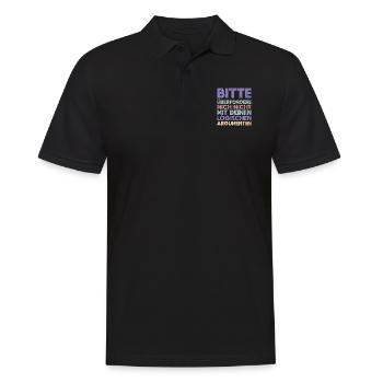 Bitte überfordere Mich Nicht Mit Deinen... - Männer Poloshirt - Schwarz - Vorne - Kai (181cm)