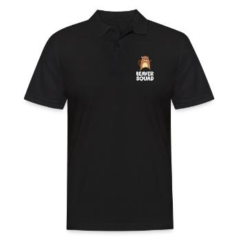 Biber - Beaver Squad - Männer Poloshirt - Schwarz - Vorne - Kai (181cm)