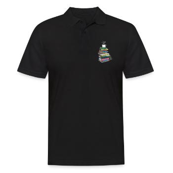 Drawing coffee and books with heart gifts - Men's Polo Shirt - black - Front - Kai (181cm)