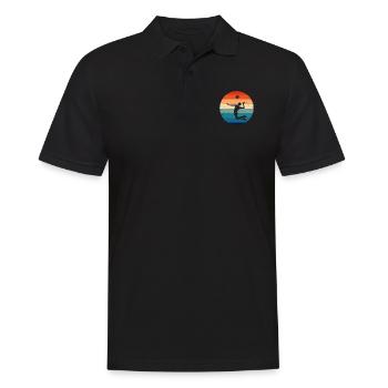 Volleyballer Damen Herren Beachvolleyball - Männer Poloshirt - Schwarz - Vorne - Kai (181cm)