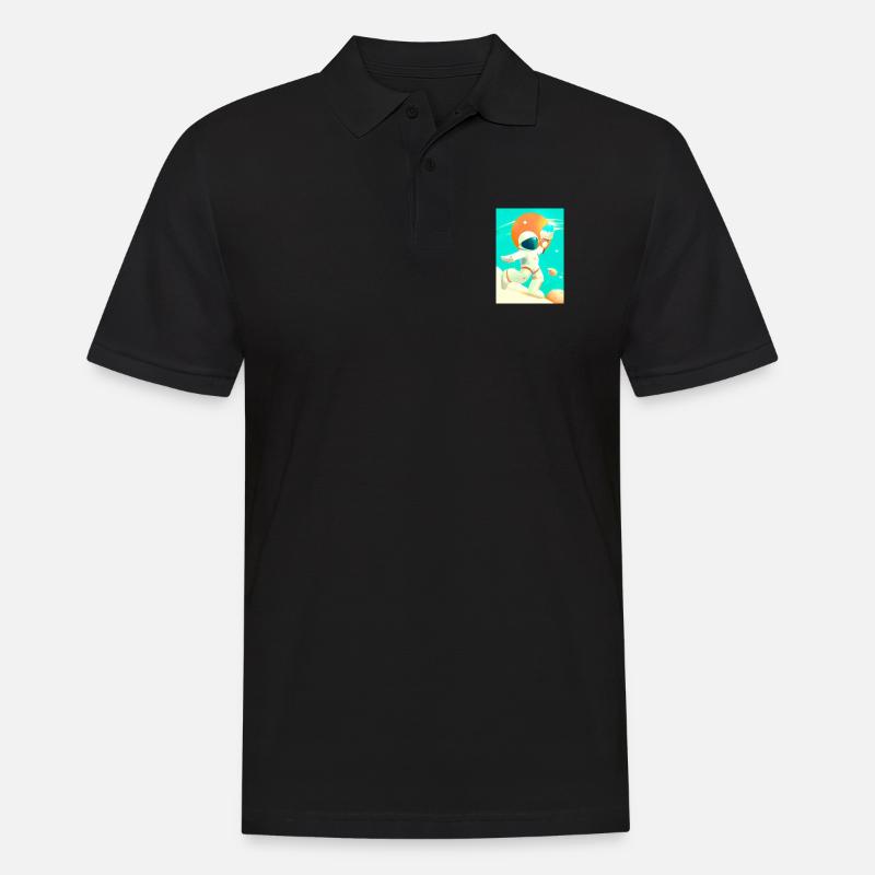 Astronaut mit Eiscreme - Männer Poloshirt - Schwarz