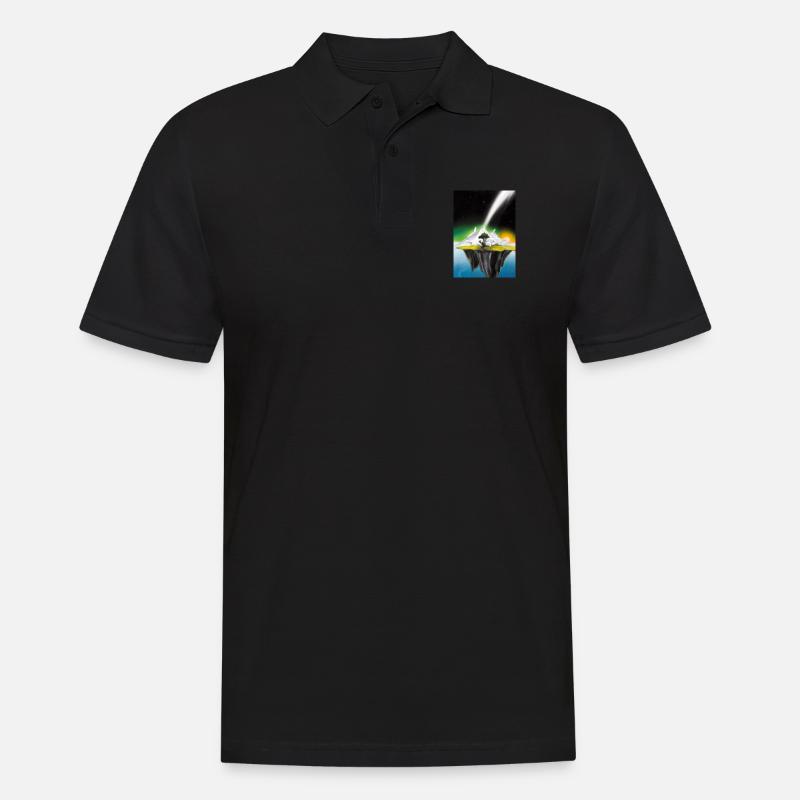 Flying Island Outer Space - Männer Poloshirt - Schwarz