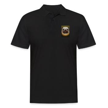 Kartoffel-Hund-Gesicht - Männer Poloshirt - Schwarz - Vorne - Kai (181cm)