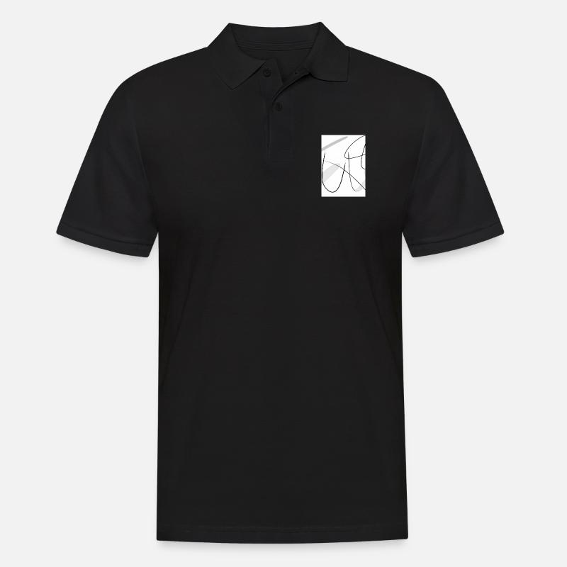 Linien und Punkte - Männer Poloshirt - Schwarz