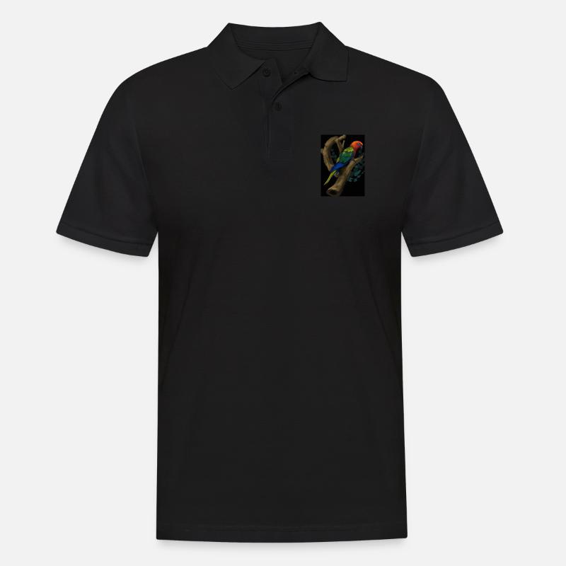 Papagei auf einem Baum - Männer Poloshirt - Schwarz