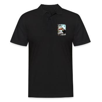 Tukan auf Ast - Männer Poloshirt - Schwarz - Vorne - Kai (181cm)