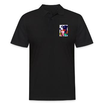 Bunter Border Collie - Männer Poloshirt - Schwarz - Vorne - Kai (181cm)