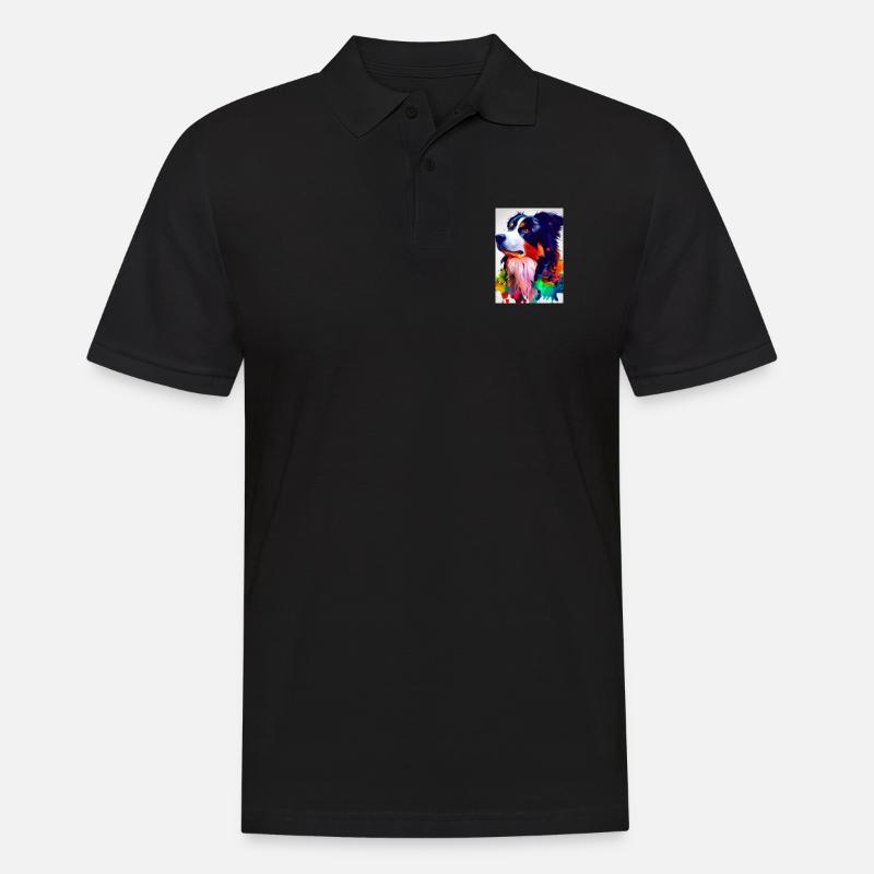 Bunter Border Collie - Männer Poloshirt - Schwarz