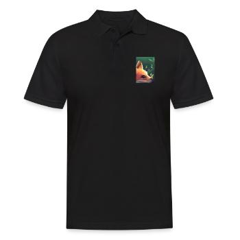 Niedliche Fuchs-Malerei - Männer Poloshirt - Schwarz - Vorne - Kai (181cm)