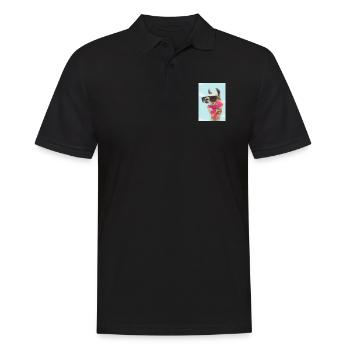 Ferienmode Lama - Männer Poloshirt - Schwarz - Vorne - Kai (181cm)
