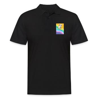 Surfender Regenbogen-Koala - Männer Poloshirt - Schwarz - Vorne - Kai (181cm)