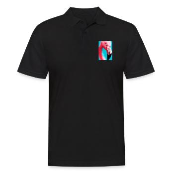 Flamingo-Kopf - Männer Poloshirt - Schwarz - Vorne - Kai (181cm)