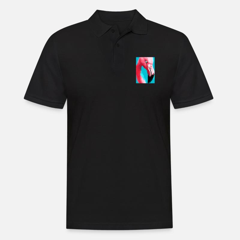 Flamingo-Kopf - Männer Poloshirt - Schwarz