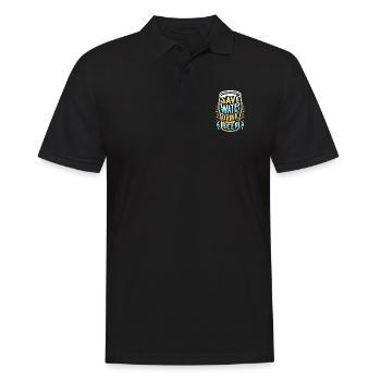 Wasser sparen Bier trinken - Männer Poloshirt - Schwarz - Vorne - Kai (181cm)