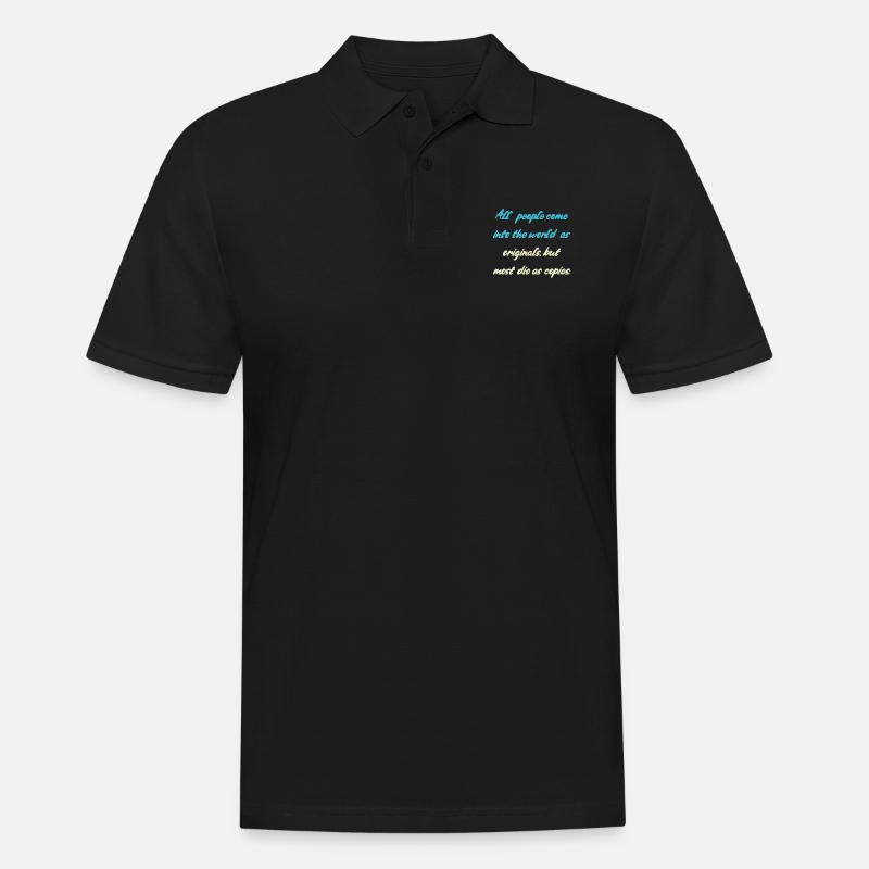 Menschen Spruch - Männer Poloshirt - Schwarz