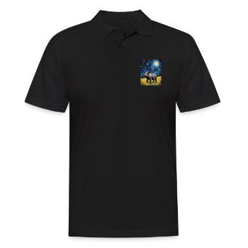 Sanglier, Van Gogh, Nuit Étoilée, Animal, Cochon - Polo Homme - noir - Devant - Kai (181cm)