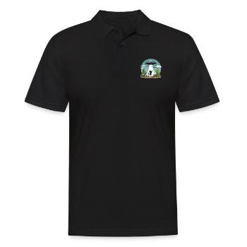 Ufo Cat Space Aliens Space Cactus Drôle Amusant - Polo Homme - noir - Devant - Kai (181cm)