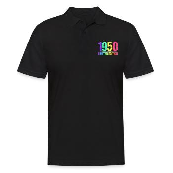 1950 Limited Edition Vintage 50s Retro Vintage - Men's Polo Shirt - black - Front - Kai (181cm)
