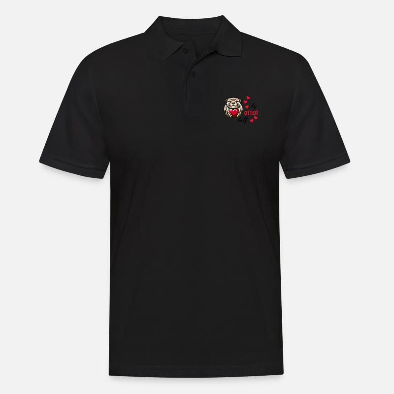 Otter half liebe geschenk - Männer Poloshirt - Schwarz