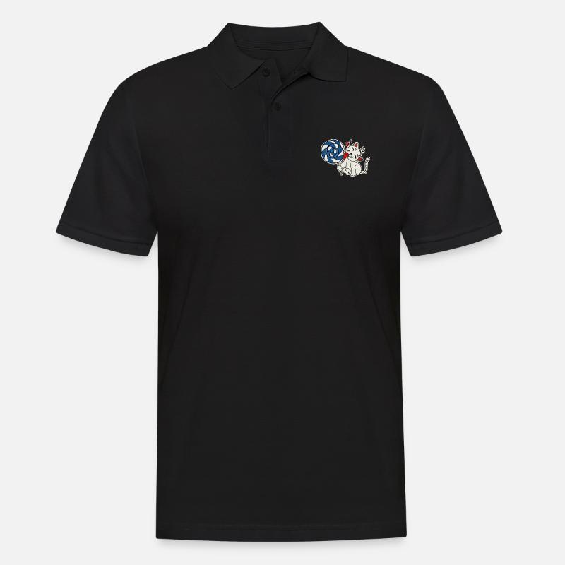 Chat mangeant la sucette - Polo Homme - noir