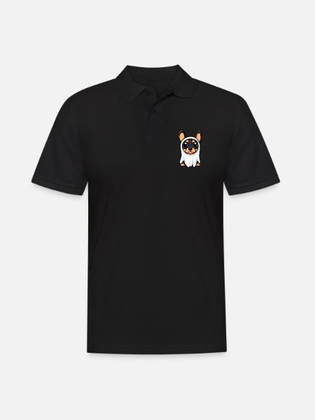 Doberman Dog Halloween Funny Ghost - Men's Polo Shirt - black