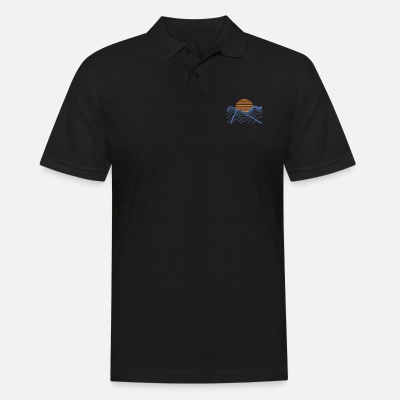 Retrowave Synthwave 80s Design - Männer Poloshirt - Schwarz