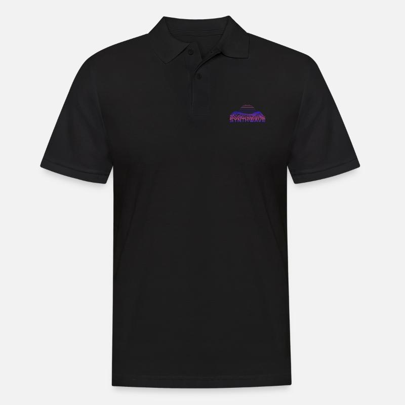 Retrowave Synthwave 80s Design - Männer Poloshirt - Schwarz