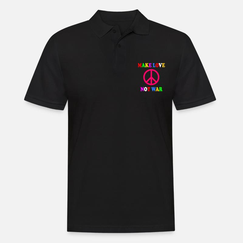 Make love not war - Männer Poloshirt - Schwarz