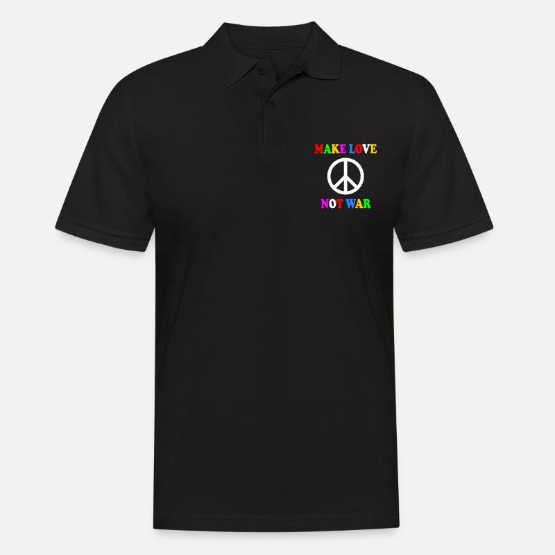 Make love not war - Polo Homme - noir