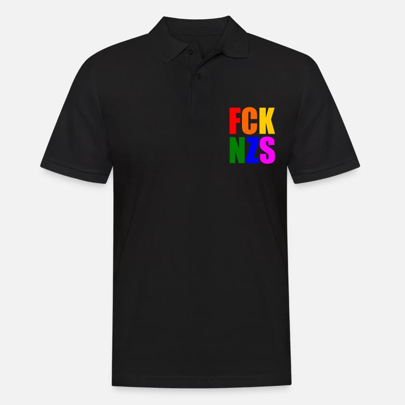Fck nzs - Männer Poloshirt - Schwarz