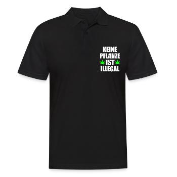 keine pflanze ist illegal - Männer Poloshirt - Schwarz - Vorne - Kai (181cm)