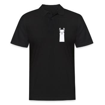 Adorabler Cartoon-Lama - Männer Poloshirt - Schwarz - Vorne - Kai (181cm)
