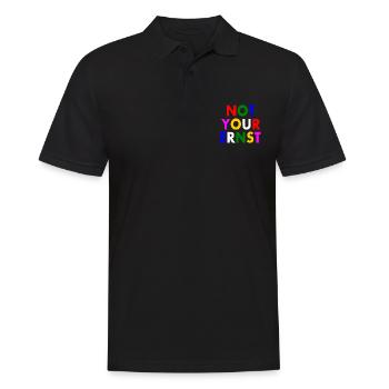 Not your ernst - Männer Poloshirt - Schwarz - Vorne - Kai (181cm)