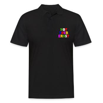Not your ernst - Männer Poloshirt - Schwarz - Vorne - Kai (181cm)