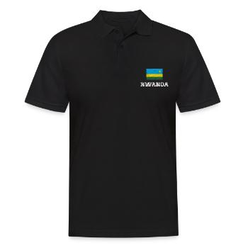 Ruanda Flagge Kinyarwanda Afrika Geschenk - Männer Poloshirt - Schwarz - Vorne - Kai (181cm)