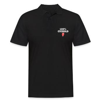 cuckold - Männer Poloshirt - Schwarz - Vorne - Kai (181cm)