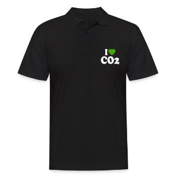 I love co2 - Männer Poloshirt - Schwarz - Vorne - Kai (181cm)
