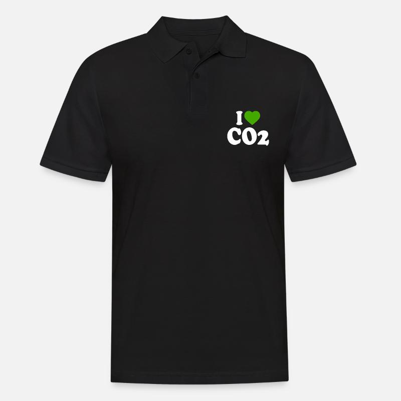 I love co2 - Männer Poloshirt - Schwarz