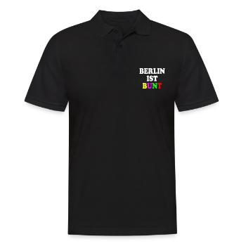 Berlin ist bunt - Männer Poloshirt - Schwarz - Vorne - Kai (181cm)
